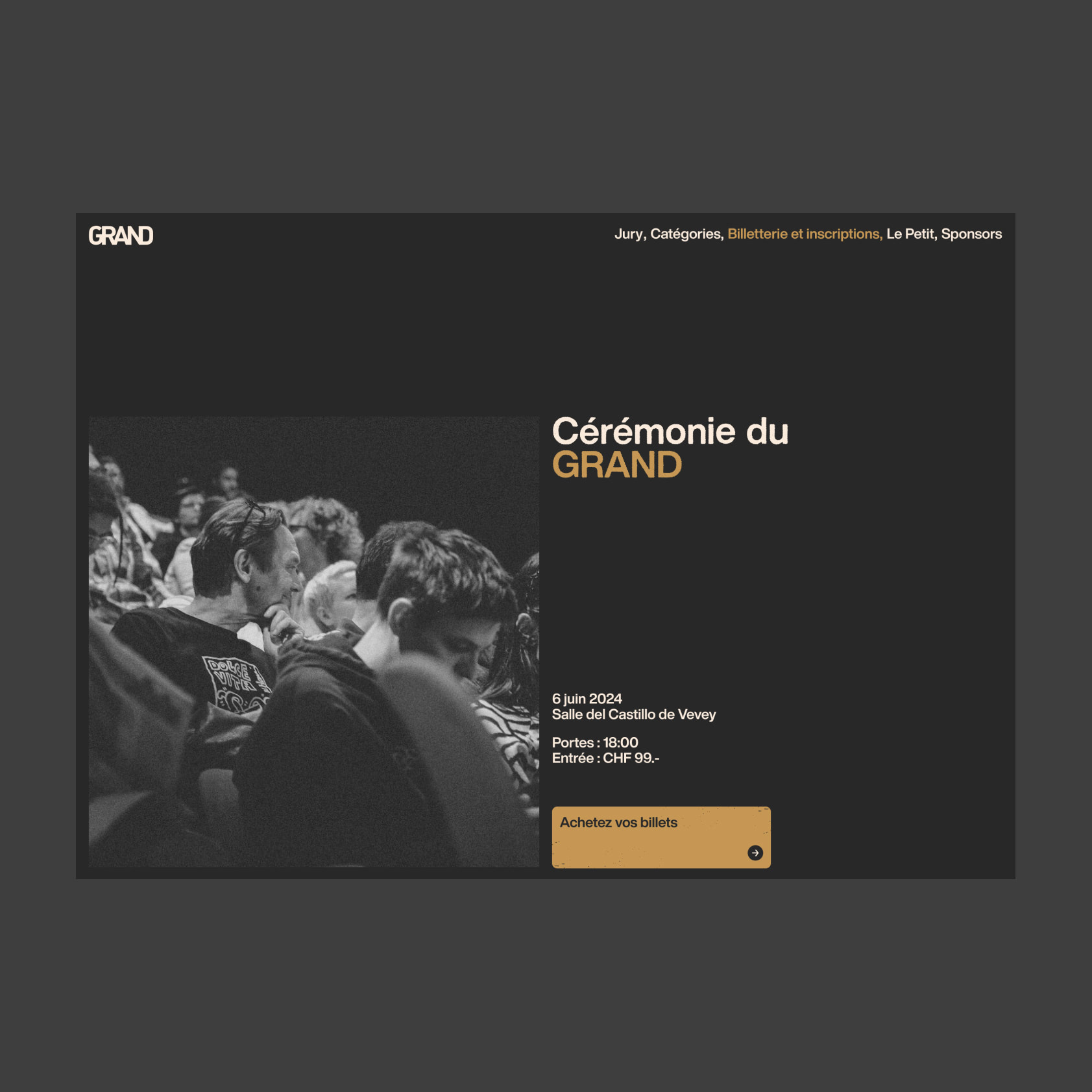 Maquette pour le GRAND, Prix Romand de la Création.