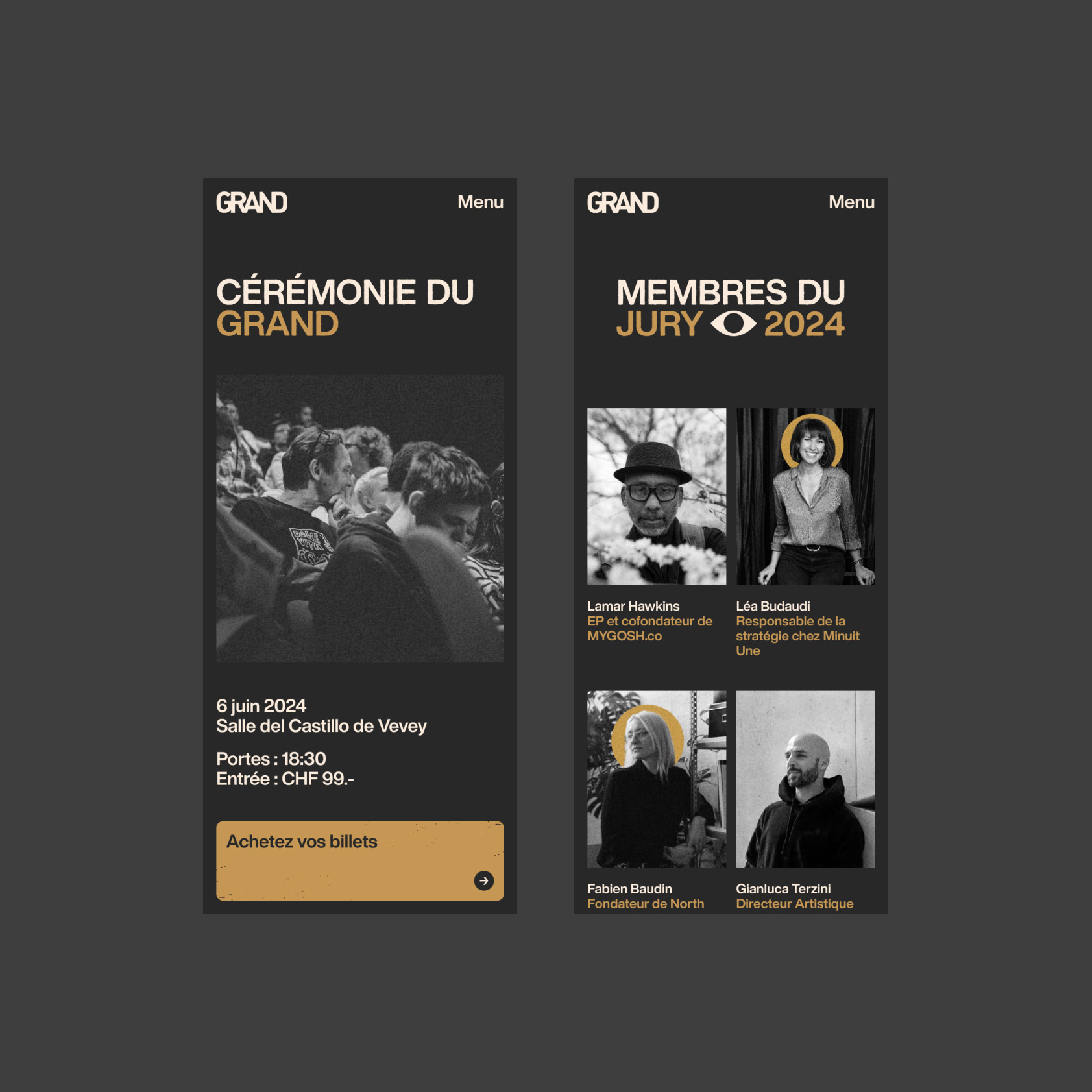 Maquettes mobile pour le GRAND, Prix Romand de la Création.