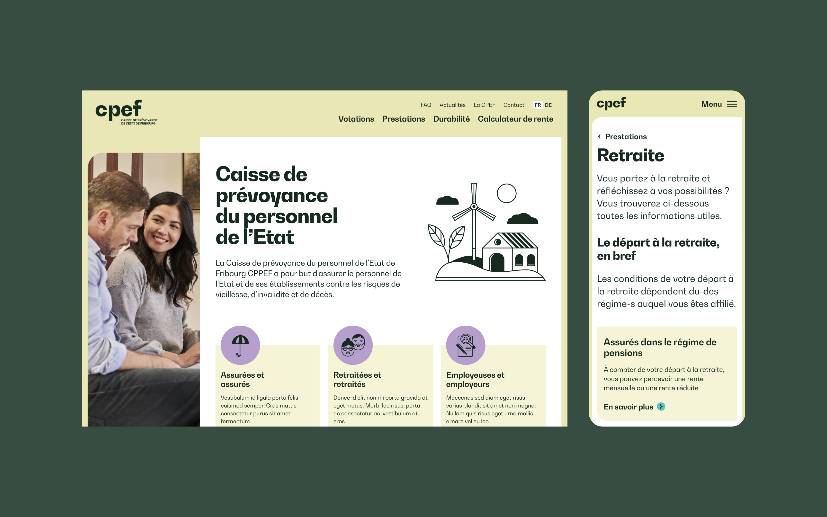 Site web de la Caisse de prévoyance de l'Etat de Fribourg.