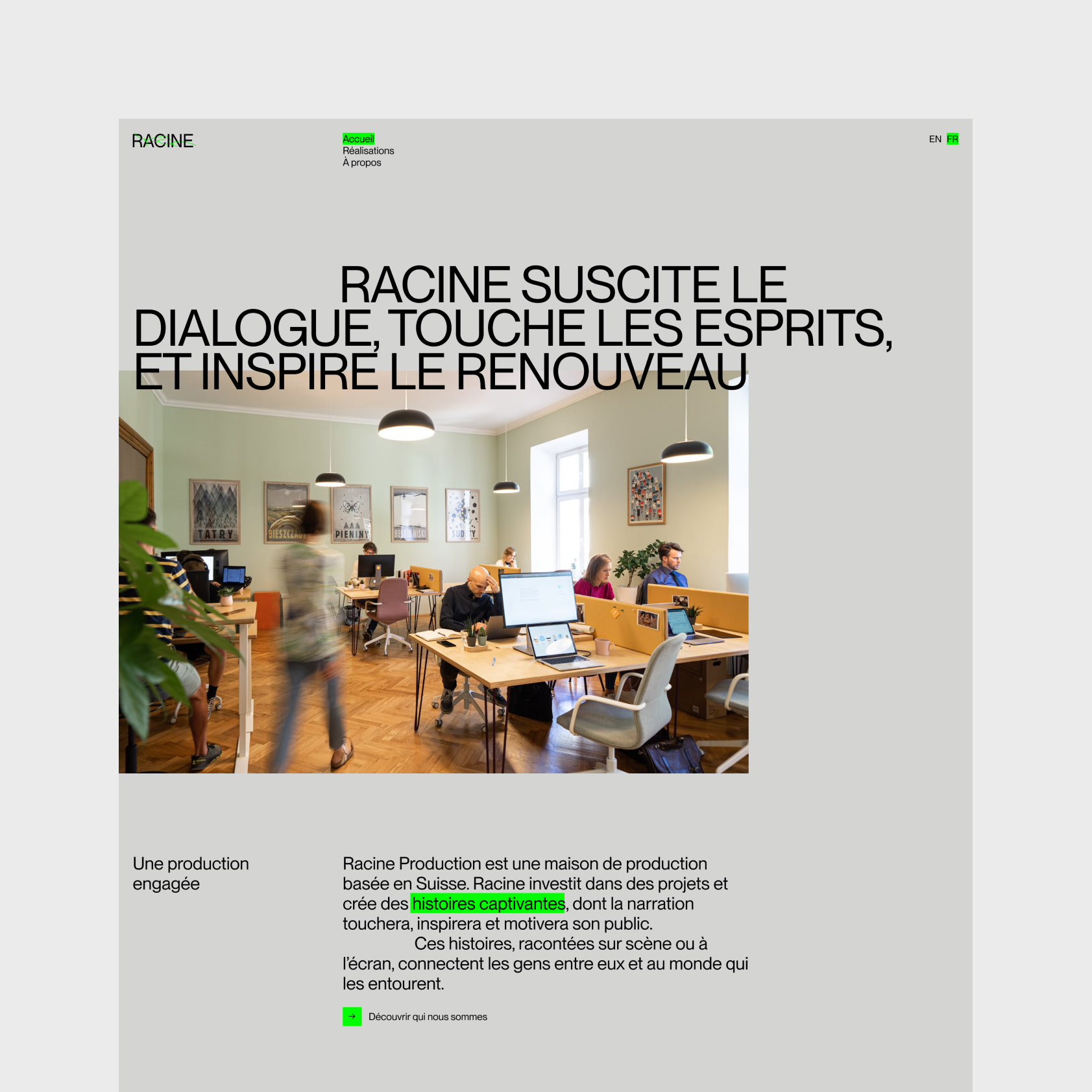 Site web de Racine Production.