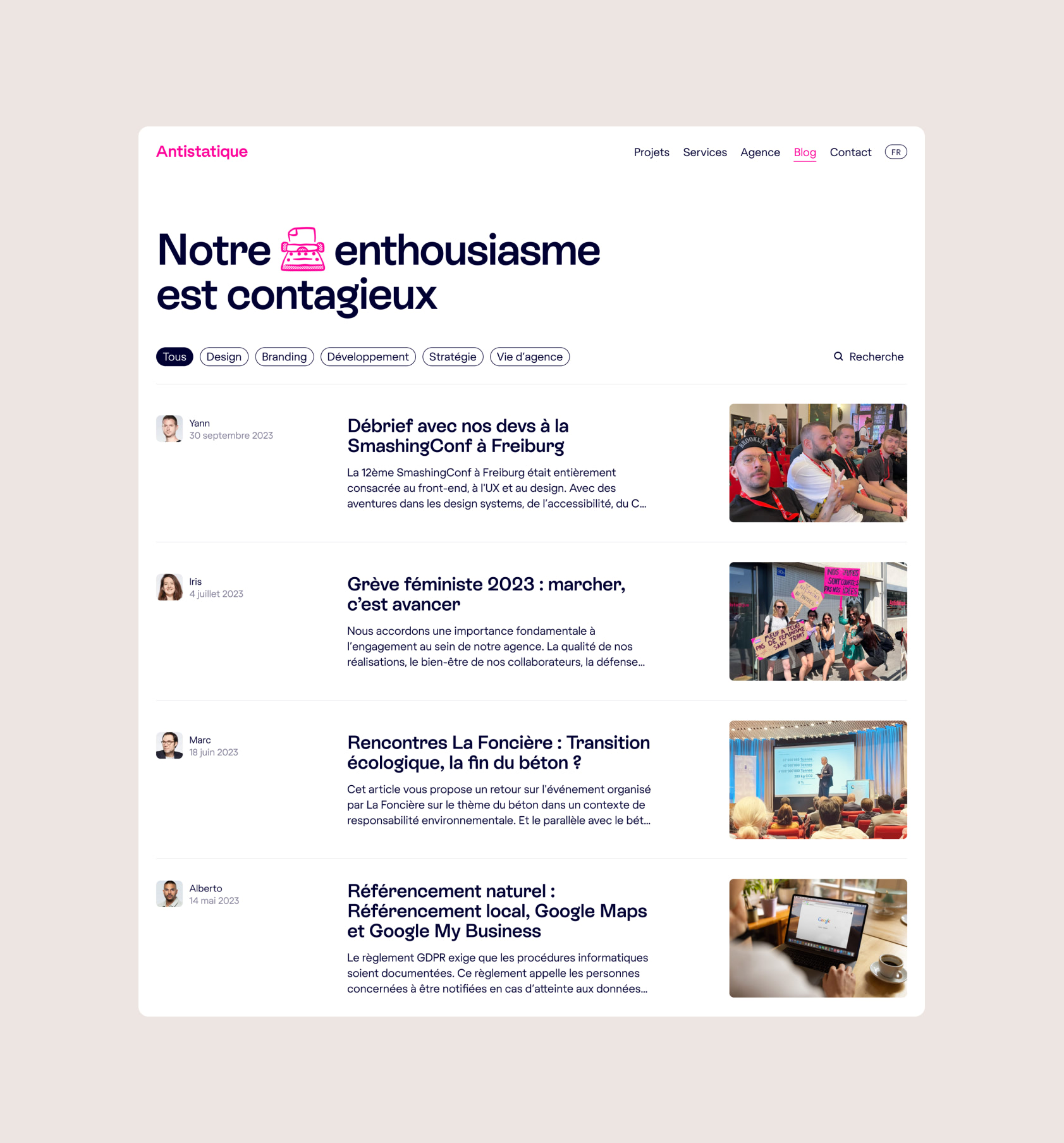 Blog du site d'Antistatique.