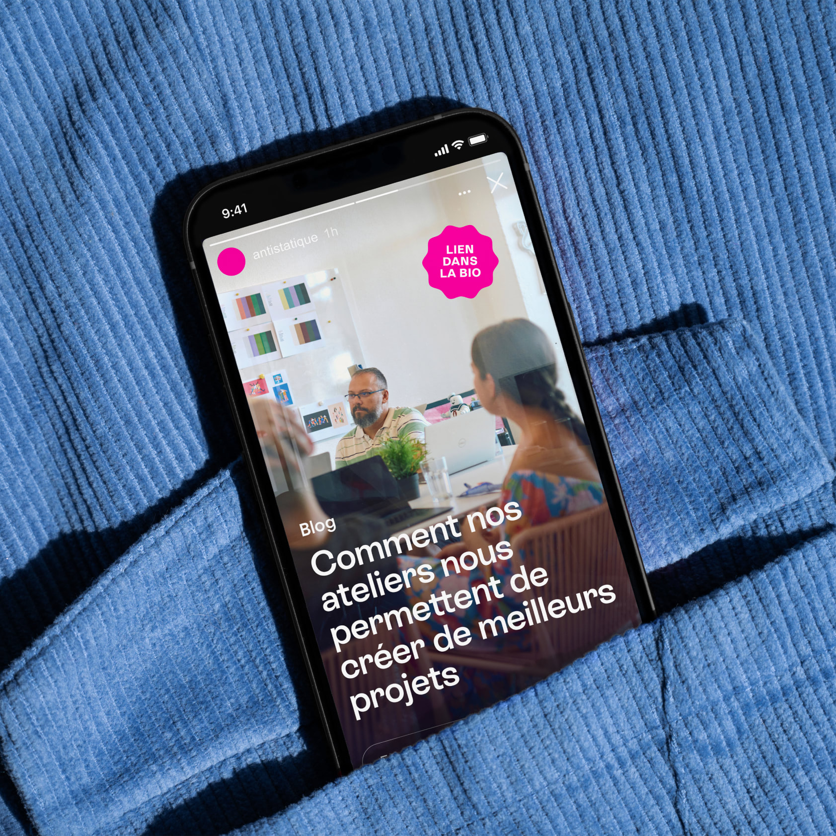 Story Instagram pour Antistatique.