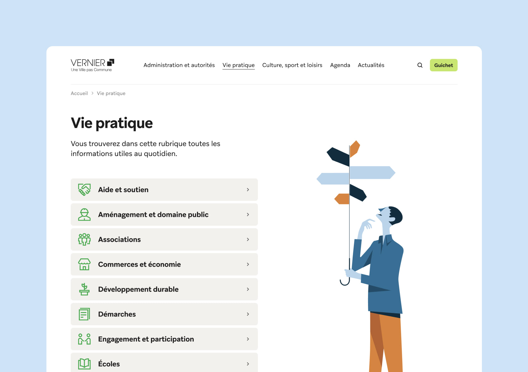 Landing page Vie pratique.